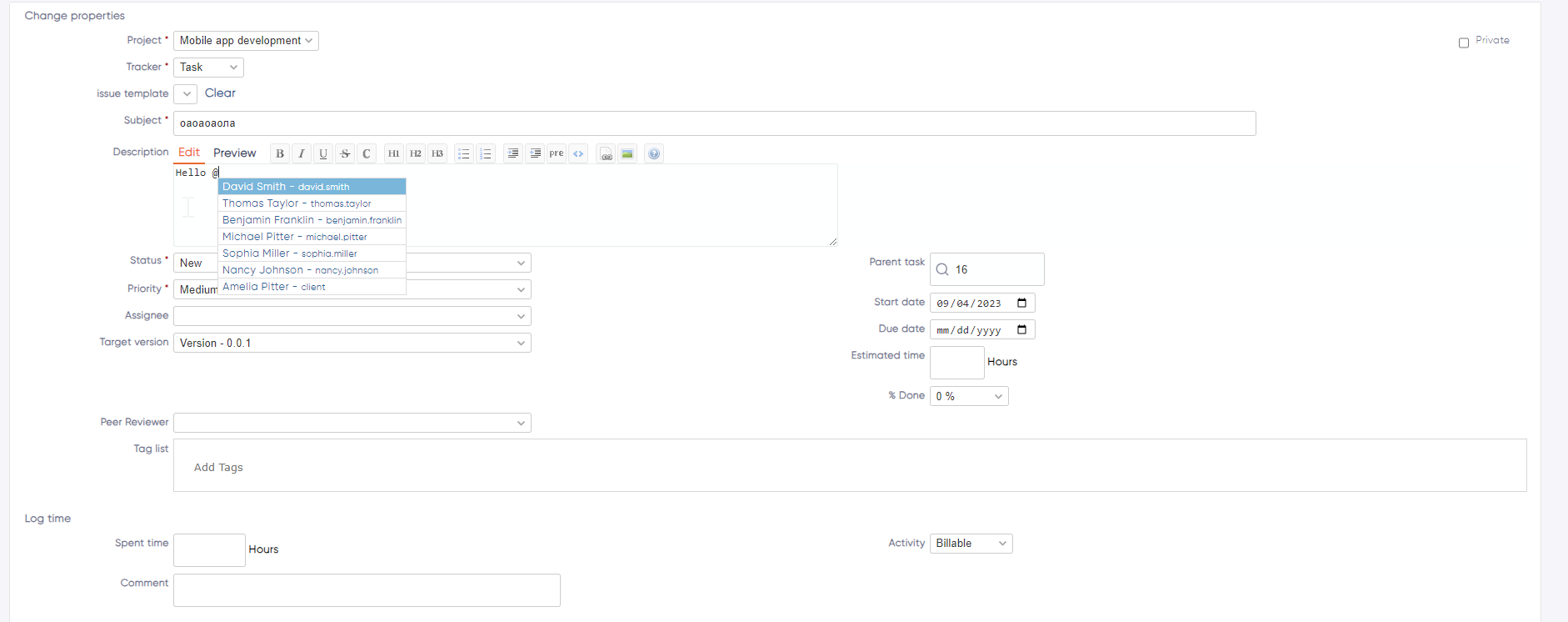 redmineflux mention plugin user mention