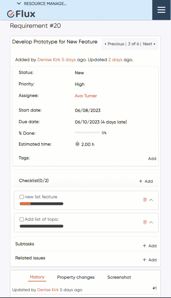 small edit delete checklist