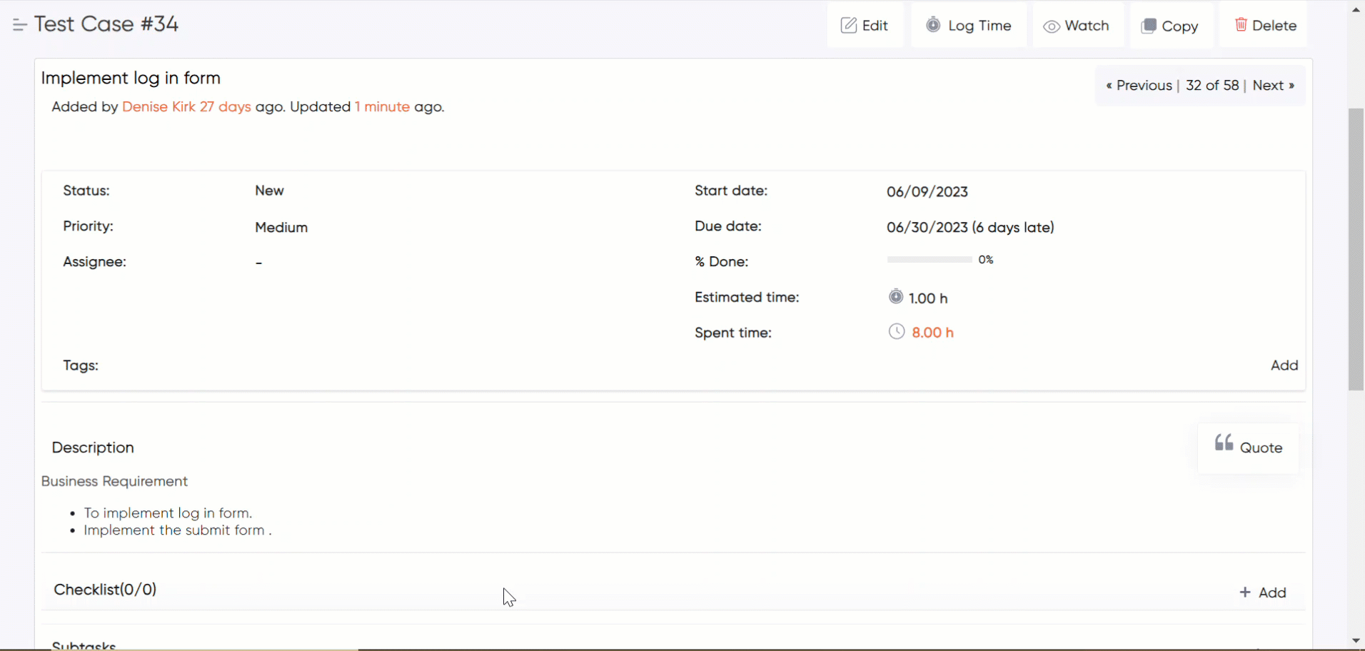 description toolbar editor