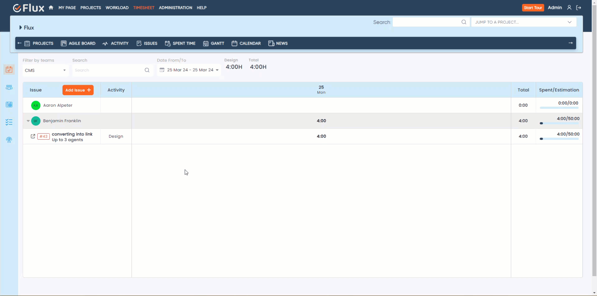 redmineflux timesheet export