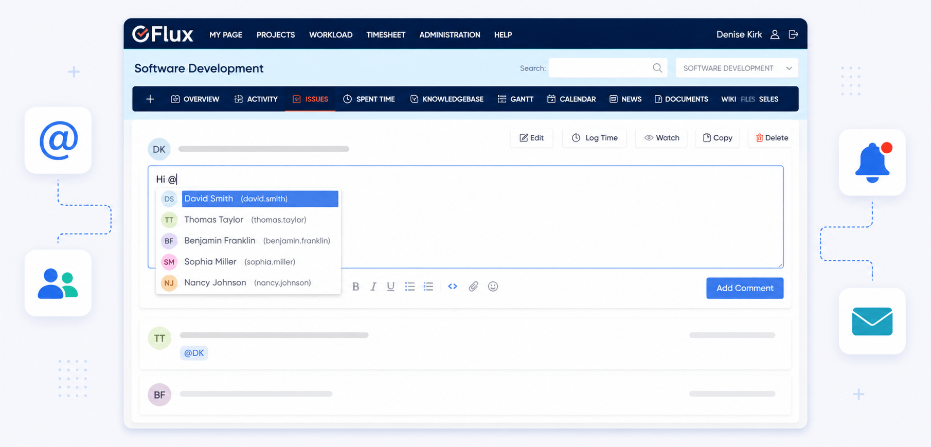 Redmine Mentions Plugin in Action